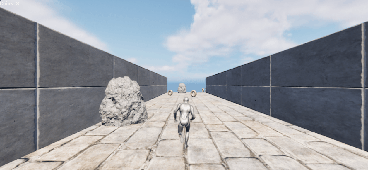 Gameplay capture of an endless runner game made with Unreal Engine 5